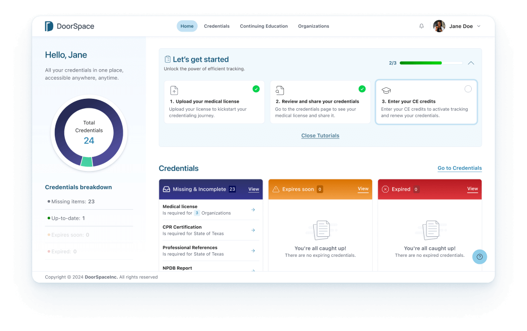 Clinician’s Dashboard